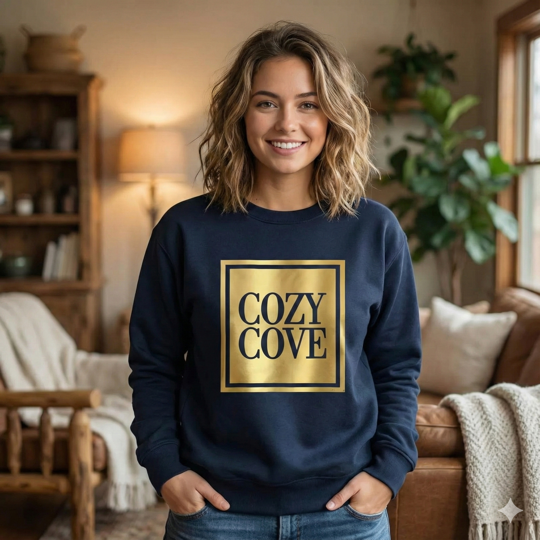 The Signature Gold Box Crewneck | Cozy Cove