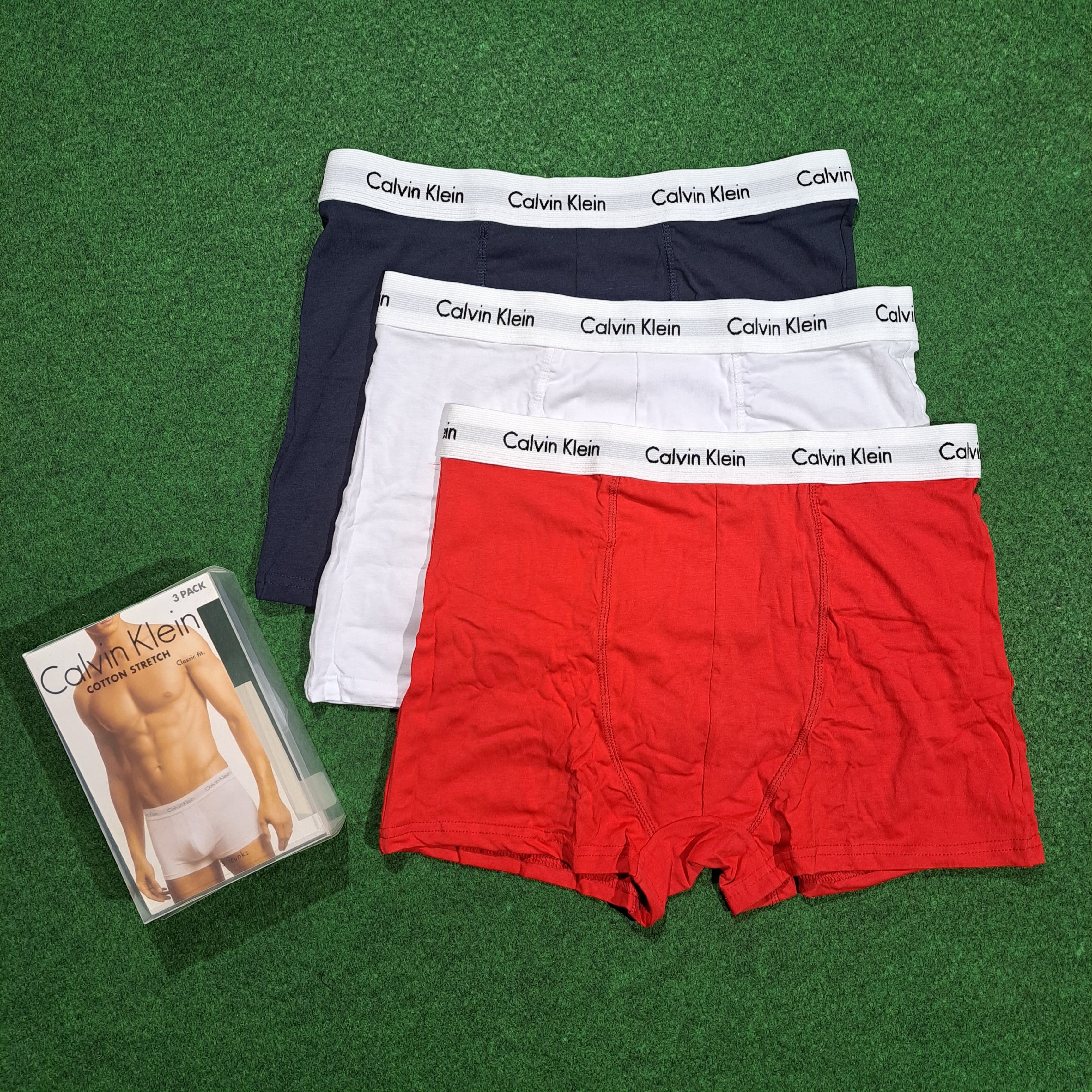 MENS BOXERS SHORTS PACK of 3 (Navy/white/red)