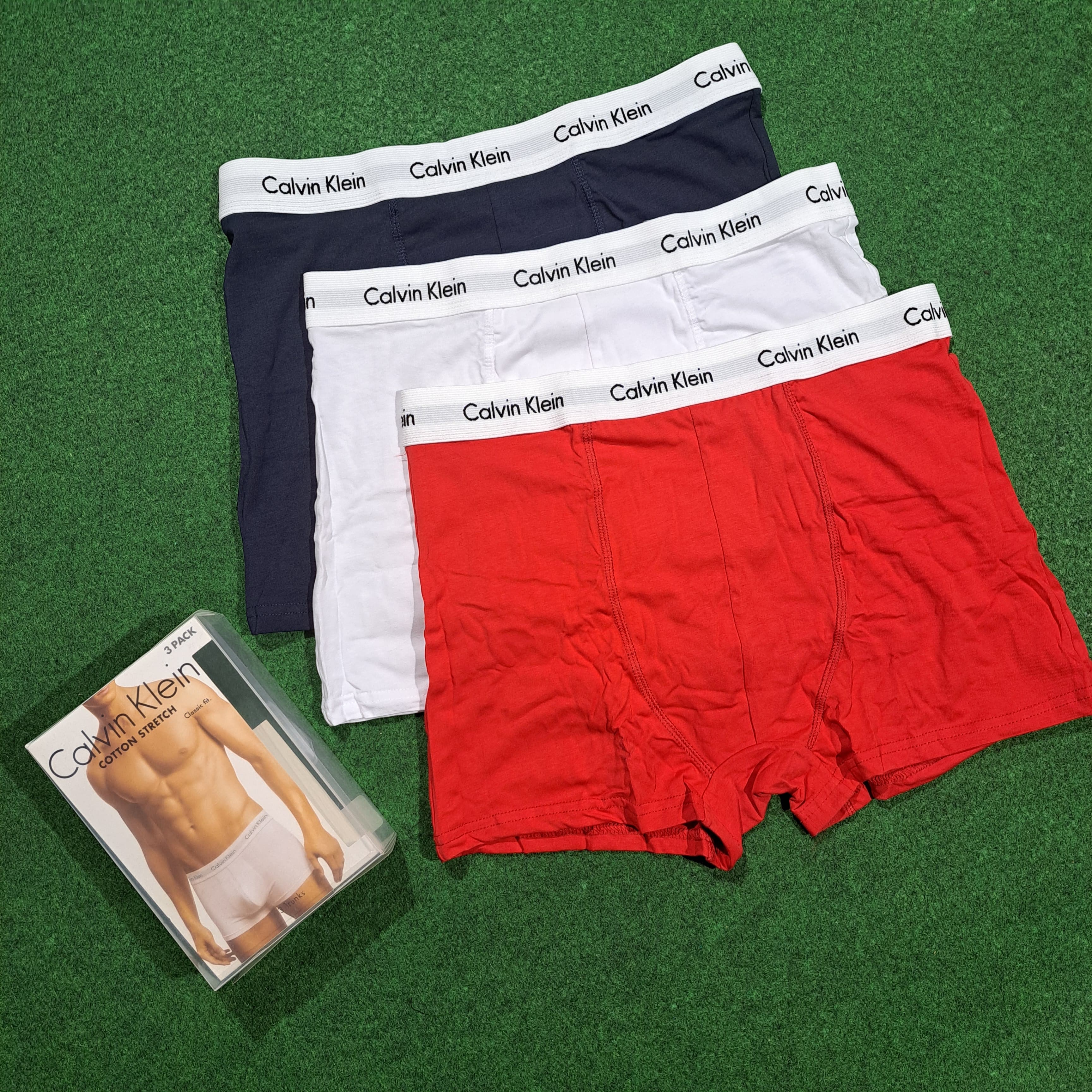 MENS BOXERS SHORTS PACK of 3 (Navy/white/red)